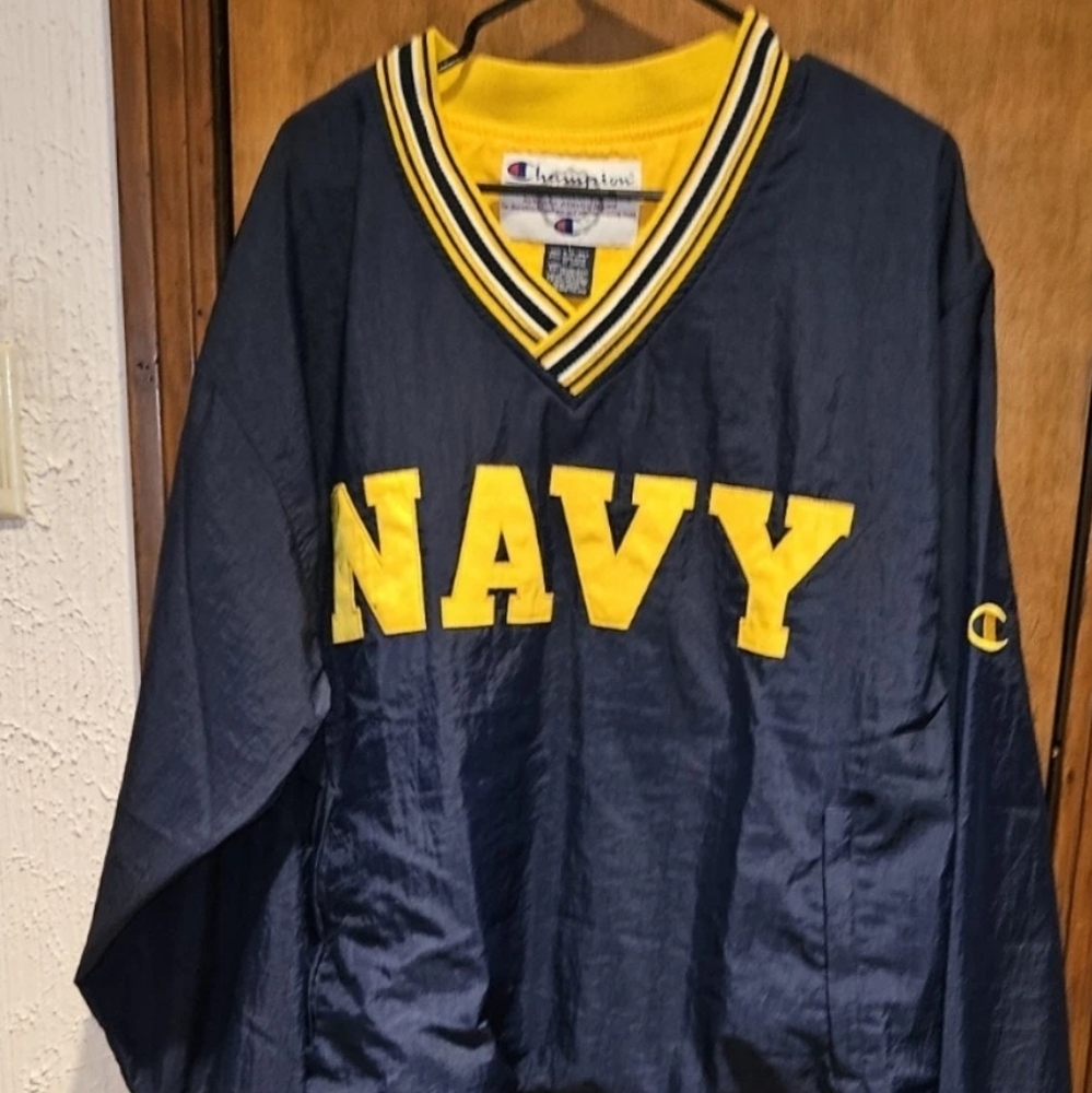 VINTAGE USN US NAVY CHAMPION PULLOVER JACKET SIZE L 1990s